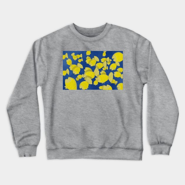 Flat, golden fish in a pack II Crewneck Sweatshirt by LeahHa